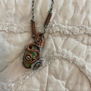 Stone wrapped necklace